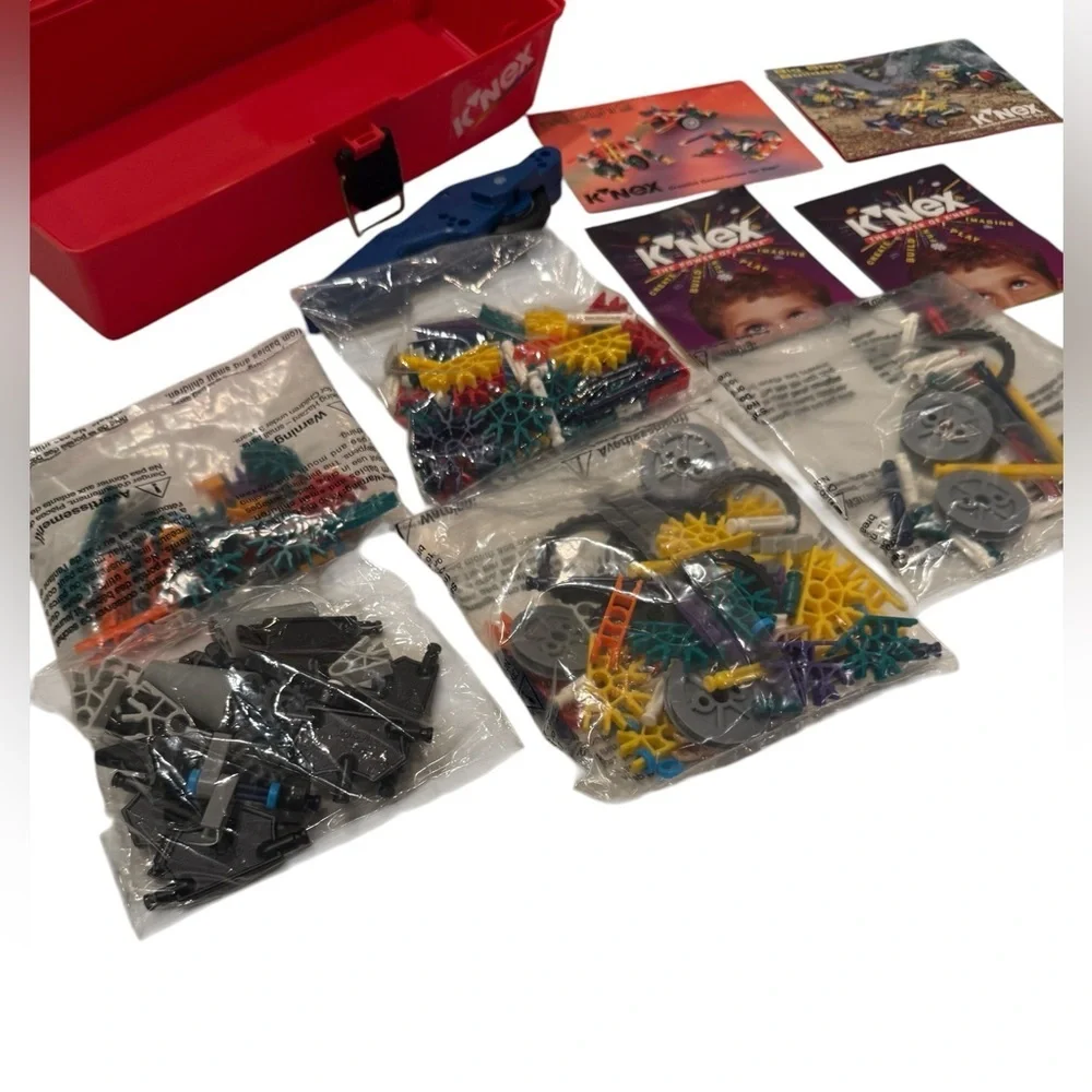 K'NEX Red Box Hard Carrying Carry Case 90's with K’Nex Vintage Package Sets
